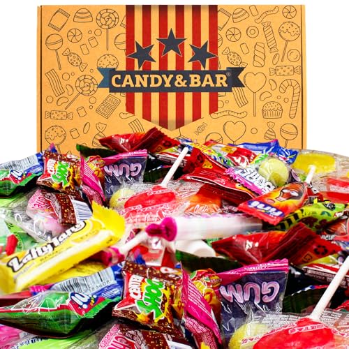 Party Mix Box | 80+ Teile | Sweets Geschenkbox | USA Laffy Taffy | leckere mini Candys | Teste unsere neue Box | Pefekt für ein Kindergeburtstag | Halloween Süßigkeien | Candy & Bar ® von Candy & Bar