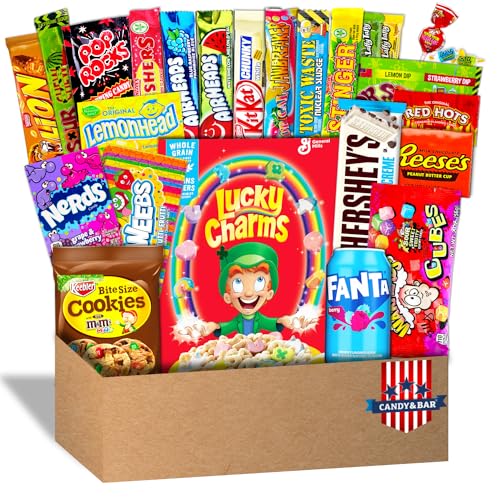 XXL 1,5 KG USA Candy Box | BIG American Candy Box | US Sweets and Drinks | Lucky Charms Originalgröße | Geburtstag | Geschenkbox | Herbst Süßigkeiten | Candy & Bar ® von Candy & Bar