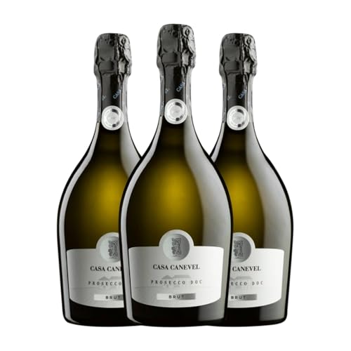 Canevel Glera Brut Prosecco 75 cl Weißer Sekt (Karton mit 3 Flaschen von 75 cl) von Canevel