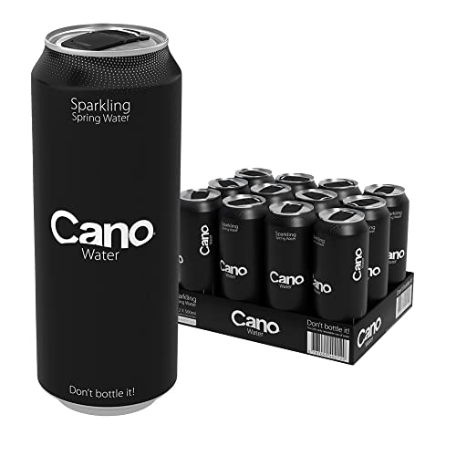 Cano Water Wassersprudler Multipack (12 x 500 ml), wiederverschließbare Deckel, Wasser Multipack Dosen, natürliches Quellwasser, sprudelnde Quellwasserdosen von Canowater