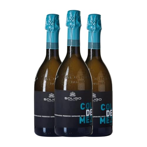 Colli del Soligo Col de Mez Spumante Prosecco Brut Prosecco di Valdobbiadene Superiore di Cartizze 75 cl Weißer Sekt (Karton mit 3 Flaschen von 75 cl) von Cantina Colli del Soligo