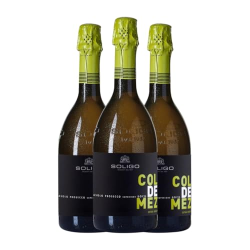 Colli del Soligo Col de Mez Superiore Prosecco Extra Brut Asolo Prosecco 75 cl Weißer Sekt (Karton mit 3 Flaschen von 75 cl) von Cantina Colli del Soligo