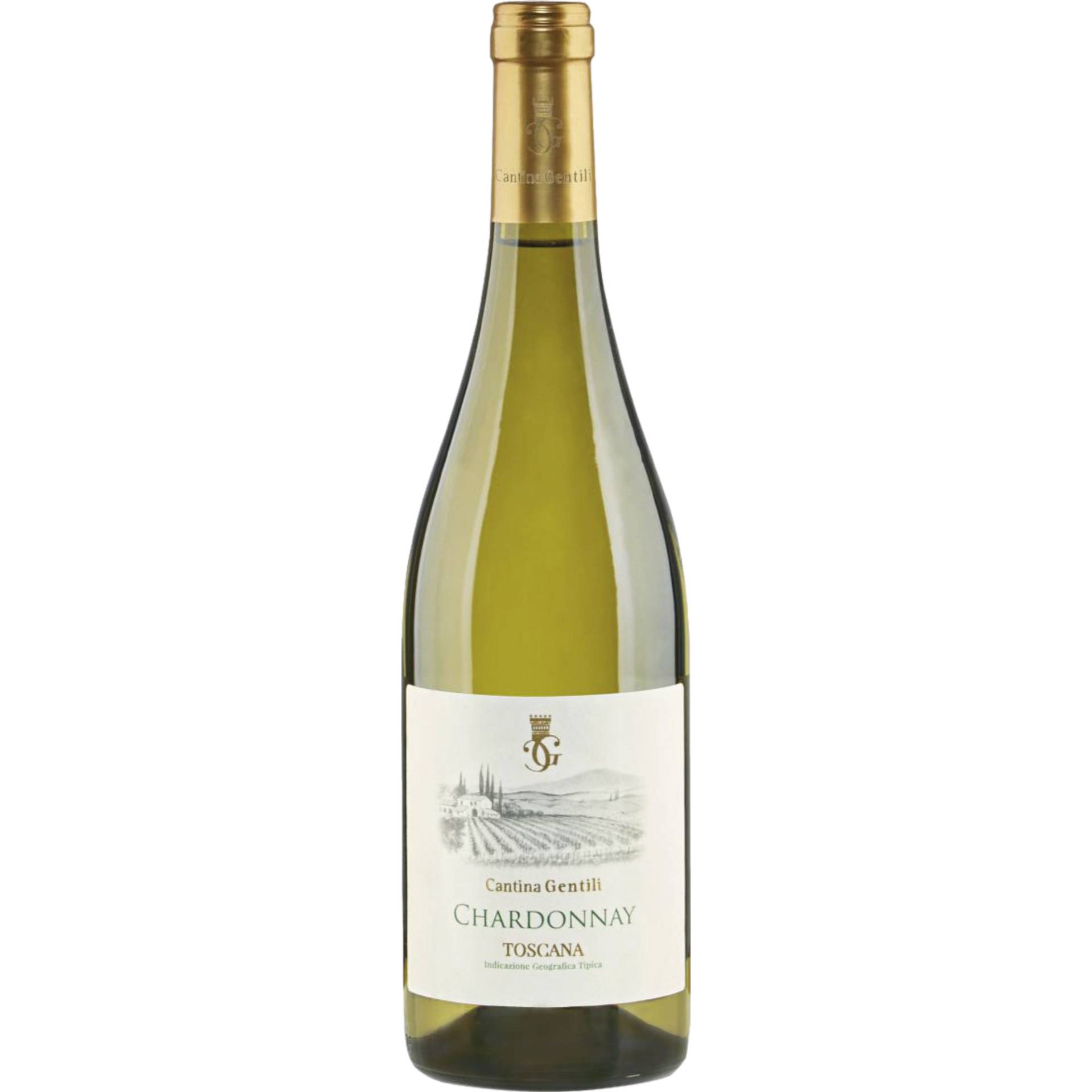 Cantina Gentili Chardonnay, Toscana IGP, Toskana, 2023, Weißwein von Cantina Gentili Carlo e Figli Snc / Via del Tamburino, 120 / I - 53040 Piazze (SI) / Toskana