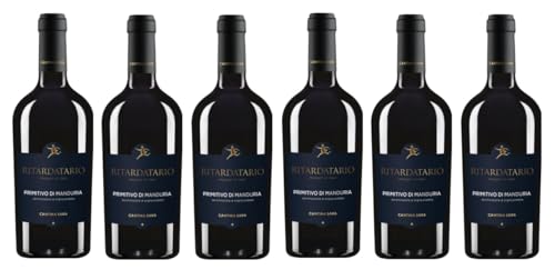 6x 0,75l - 2021er - Cantina Sava - Ritardatario - Primitivo di Manduria D.O.P. - Apulien - Italien - Rotwein trocken von Cantina Sava