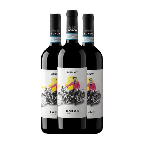 Borga Merlot Delle Venezie 75 cl Weißwein (Karton mit 3 Flaschen von 75 cl) von Cantine Borga