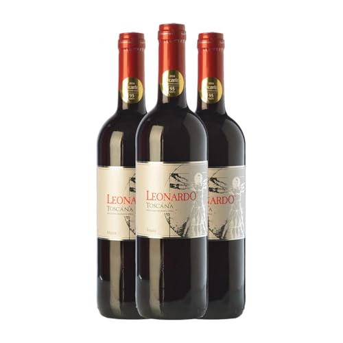 Leonardo da Vinci Leonardo Rosso Toscana 75 cl Rotwein (Karton mit 3 Flaschen von 75 cl) von Cantine Leonardo da Vinci