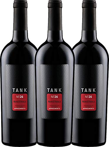 TANK No 26 Nero d'Avola Appassimento IGT Cantine Minini Rotwein 3 x 0,75l VINELLO - 3 x Weinpaket inkl. kostenlosem VINELLO.weinausgießer von Cantine Minini