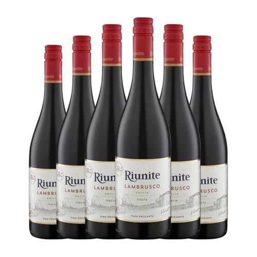 Riunite Rosso Lambrusco Emilia Romagna 75 cl Rotwein (Karton mit 6 Flaschen von 75 cl) von Cantine Riunite