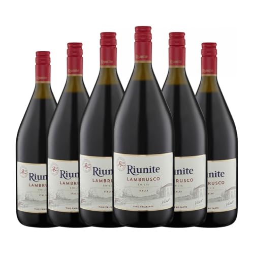 Riunite Rosso Lambrusco Emilia Romagna Magnum-Flasche 1,5 L Rotwein (Karton mit 6 Magnum-Flasche von 1,5 L) von Cantine Riunite