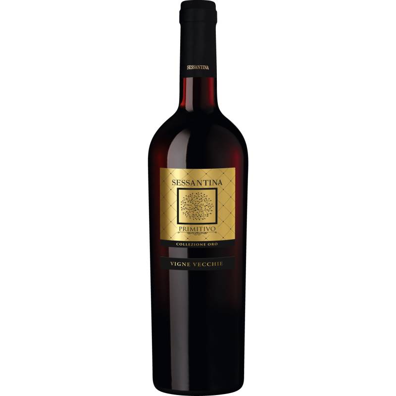 Sessantina Primitivo Vigne Vecchie Collezione Oro, Salento IGP, Apulien, 2022, Rotwein von Cantine San Marzano, San Marzano di S.G., Italia