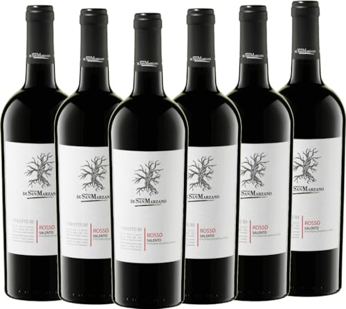 I Tratturi Rosso Cantine San Marzano Rotwein 6 x 0,75l VINELLO - 6 x Weinpaket inkl. kostenlosem VINELLO.weinausgießer von Cantine San Marzano