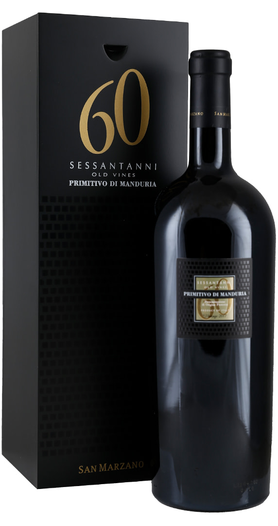 Magnum (1,5 L) San Marzano Sessantanni 60 anni Primitivo di Manduria 2018 in 1er OHK von Cantine San Marzano