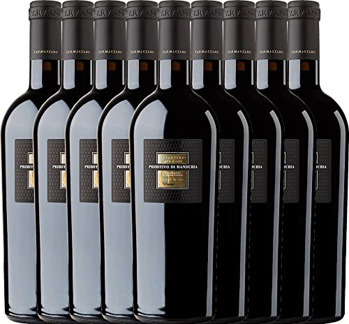 Sessantanni Primitivo di Manduria DOC von Cantine San Marzano - Rotwein 9 x 0,75l 2018 VINELLO - 9er - Weinpaket inkl. kostenlosem VINELLO.weinausgießer von Cantine San Marzano