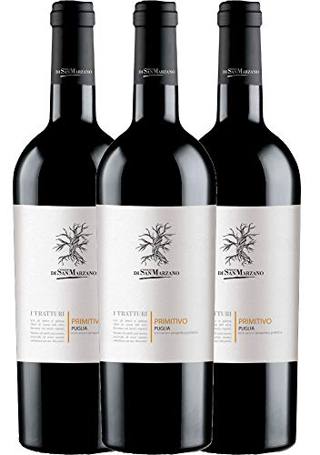 I Tratturi Primitivo von Cantine San Marzano - Rotwein 3 x 0,75l VINELLO - 3er - Weinpaket inkl. kostenlosem VINELLO.weinausgießer von Cantine San Marzano