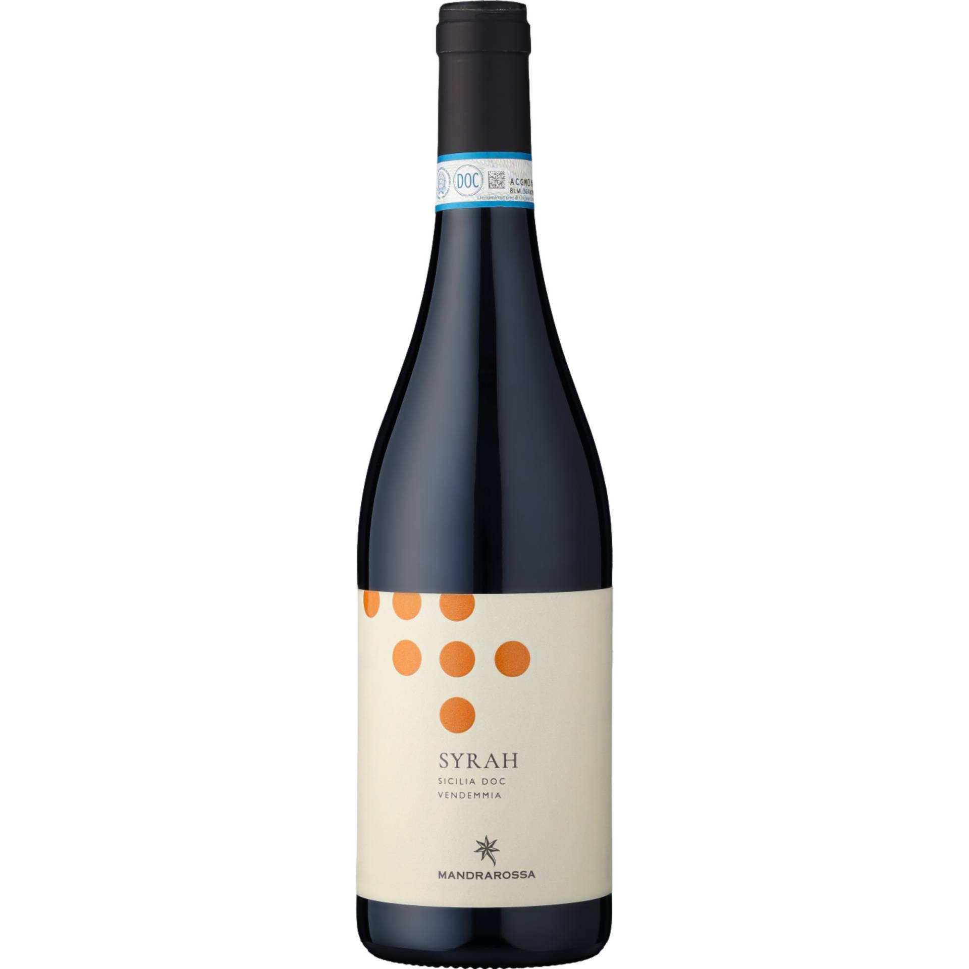 Mandrarossa Desertico Syrah, Sicilia DOC, Sizilien, 2022, Rotwein von Cantine Settesoli s.c.a. - SS115, 92013 Menfi AG, Italien