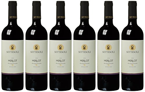 Settesoli Merlot vegan – Trockener leichter Rotwein aus Sizilien (6 x 0,75L) von Cantine Settesoli
