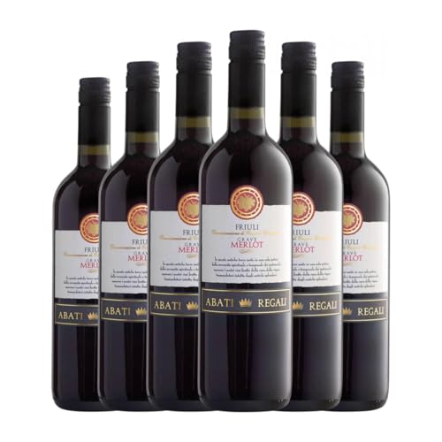 Abati Regali Merlot Friuli Grave 75 cl Rotwein (Karton mit 6 Flaschen von 75 cl) von Cantine de Abati Regali