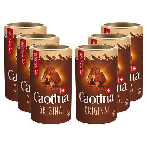 Caotina Original Trinkschokolade - Kakao-Pulver für heiße Schokolade mit echter Schweizer Schokolade - feinster Cacao nachhaltig und zertifiziert (6 x 500g) von Caotina