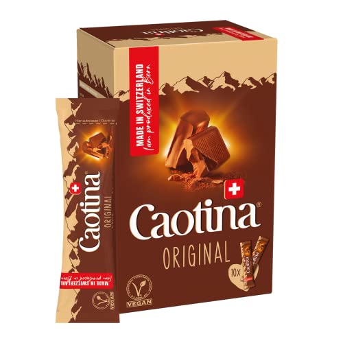 Caotina Original Trinkschokolade Sticks Tassenportion - Kakao-Pulver für heiße Schokolade mit echter Schweizer Schokolade - Cacao nachhaltig und zertifiziert - einzeln verpackt, 150 g von Caotina