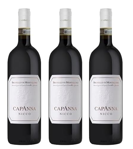 3x 0,75l - 2018er - Capanna - Nicco - Brunello di Montalcino D.O.C.G. - Toscana - Italien - Rotwein trocken von Capanna