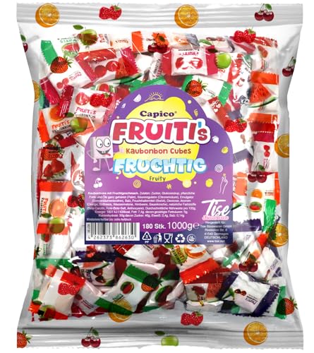 Capico Fruitis Fruchtkaramellen Kaubonbon Cubes 1000g (ca. 182 Stk.) von Capico