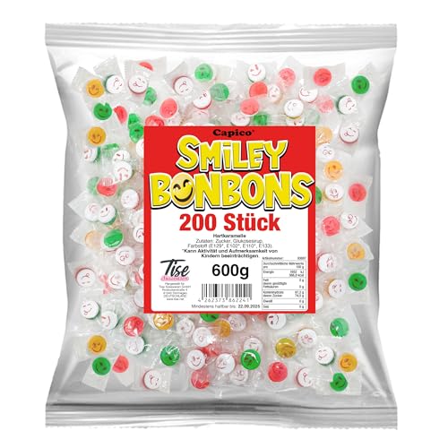 Capico Smiley Bonbons Hartkaramelle (200Stk./600g) von Capico