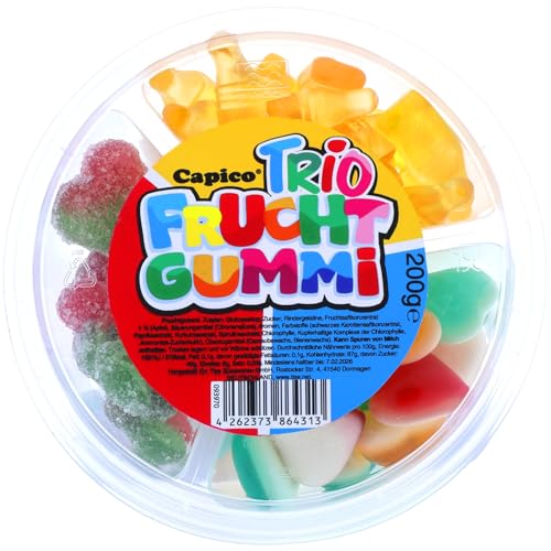 Capico Trio Fruchtgummi 3x200g, To-go Packung, Reisegröße (600g) von Capico