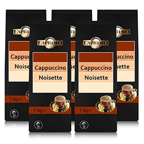 5x Caprimo Café Noisette Cappuccino Kakaogetränkepulver 1 kg - Aromatisiertes Instant von Caprimo