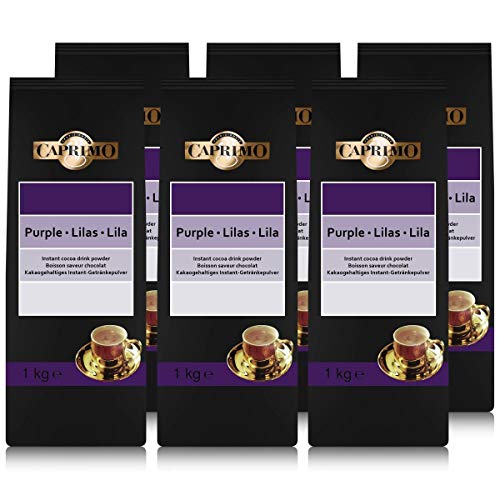 Caprimo Purple, Lilas, Lila Kakaogetränkepulver 1 kg - Kakaogehaltiges Instant-Getränkepulver (6er Pack) von Caprimo