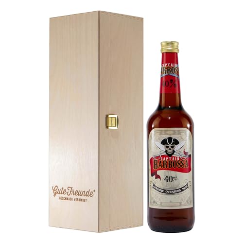 Captain Barbossa Rum 40% mit Geschenk-Holzkiste von Captain Barbossa