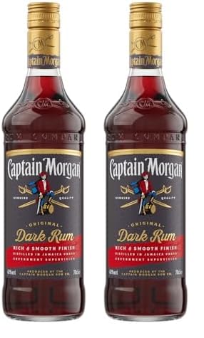 Captain Morgan Dark Rum, Köstlich, fruchtig, aromatisch aus 3 verschiedenen karibischen Ländern, 700ml (Packung mit 2) von Captain Morgan