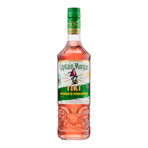 Captain Morgan Tiki | Köstlich-fruchtiger, aromatischer Rum | mit Ananas- und Mango-Geschmack | 25% vol | 700ml Einzelflasche | (Packung mit 6) von Captain Morgan