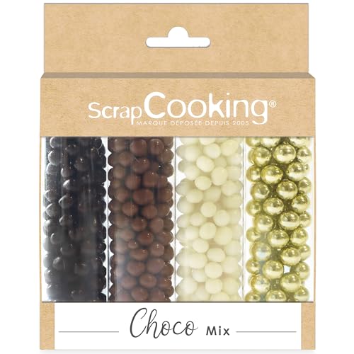 ScrapCooking - Mix Billes Choco & Or - Assortiment 3 Chocolats & Billes Sucrées Dorées - Perles Sprinkles - Décorations Alimentaires Pâtisserie, Gâteaux - Noël, Anniversaires - 7462 von ScrapCooking