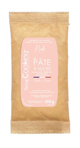 ScrapCooking - Pâte à Sucre Rose Pastel « Nude » 250 g - Colorant d’Origine Naturelle - Sans Gluten, Sans Huile de Palme - Pour Gâteaux, Pâtisseries - Fabriquée en France - 7622 von ScrapCooking