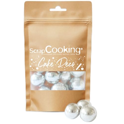 ScrapCooking - Perles Argentées XXL 55 g - Décors Pâtisserie Alimentaires Comestibles - Boules Sprinkles Choco Lait & Argent - Pour Desserts, Gâteaux, Bûches - Noël, Anniversaire - 7464 von ScrapCooking