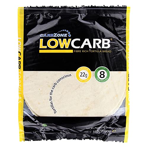CarbZone Low Carb Tortillas kohlenhydratarm 8 Stück, 2er Pack (2 x 320 g) von CarbZone