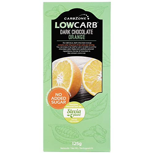 Low Carb® Dunkle Schokolade Orange 2per pack (2x125g) - Zuckerfrei - Keto - Diabetikerfreundlich von CarbZone