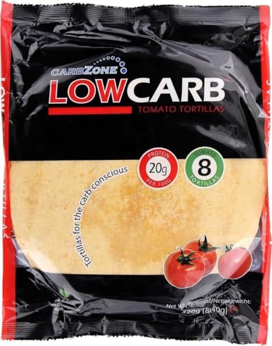Low Carb Tortillas Kohlenhydratarm - Tomato, 8x2 Stück - Carbzone 2er Pack (2 x 320 g) - Keto von CarbZone