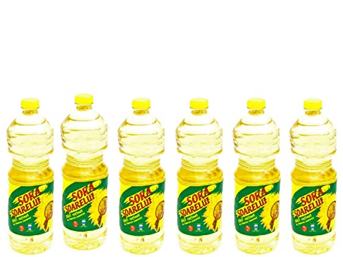 6 x 1 Liter Sonnenblumenöl Sora I Speiseöl I Frittieröl I Bratöl I Ideal zum Backen Braten und Salate von CardioCell