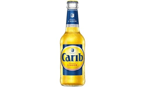 Carib Premium Caribbean Lager, Premium Helles Bier, 300 ml, aus Trinidad und Tobago von Carib Beer Flasche LEER