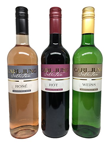 Carl Jung Selection - Weinpaket mit alkoholfreiem Wein (3x0,75l) - Roséwein, Rotwein, Weisswein - Rosé, Rot, Weiss - ohne Alkohol von Carl Jung