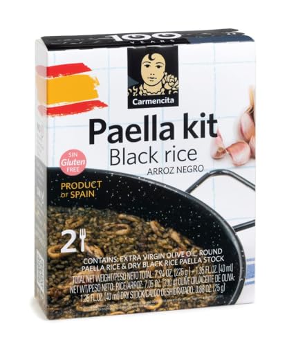 Carmencita. Black Rice Paella Kit mit Safran 256g (9.03oz) 2 Portionen von Carmencita