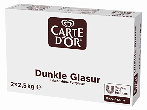 Carte d'Or Dunkle Glasur Palmölfrei (Kakaohaltige Fettglasur, 2 Blöcke à 2,5kg, einzeln und lichtgeschützt verpackt), 5000 g von Carte d'Or