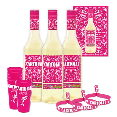 Cartojal Amateur Pack - 3 Flaschen 75 cl - Sortenreiner Moscatel-Likörwein- (PET Flasche) von Cartojal