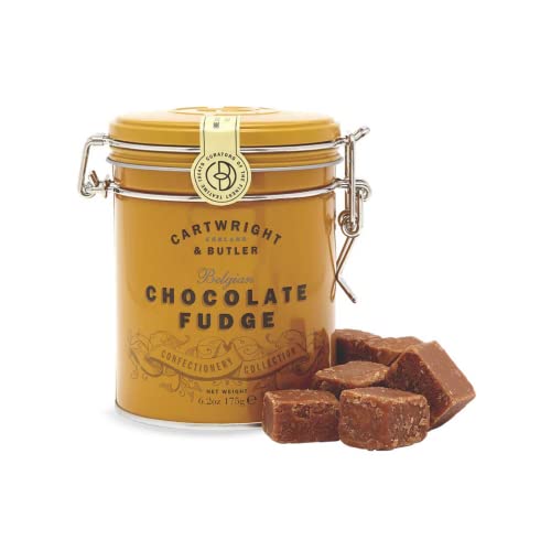 Cartwright & Butler® | Fudge dunkle Schokolade | Englische Süßigkeitendose | Schokoladenfondant-Metallbehälter - 175 Gr | Weiche Mousse und Schokoladenbonbons von Cartwright & Butler