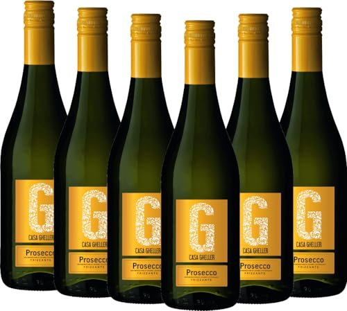 Prosecco Frizzante Treviso DOC Casa Gheller Perlwein 6 x 0,75l VINELLO - 6 x Weinpaket inkl. kostenlosem VINELLO.weinausgießer von Casa Gheller