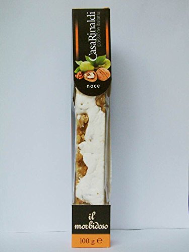 Casa Rinaldi - Weicher Nougat mit ganzen Mandeln, Knusprig und Leicht Geröstet, Walnussgeschmack, 100g Packung von Casa Rinaldi