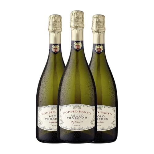 Botter Carlo Doppio Passo Superiore Spumante Dry Glera Trocken Asolo Prosecco 75 cl Weißer Sekt (Karton mit 3 Flaschen von 75 cl) von Casa Vinicola Botter Carlo