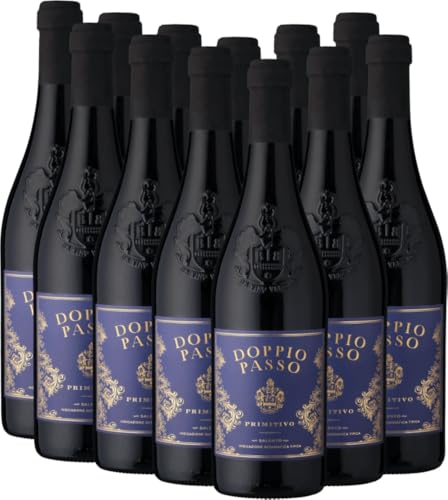 Doppio Passo Primitivo Salento Carlo Botter Rotwein 12 x 0,75l VINELLO - 12 x Weinpaket inkl. kostenlosem VINELLO.weinausgießer von Casa Vinicola Carlo Botter