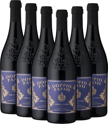 Doppio Passo Primitivo Salento Carlo Botter Rotwein 6 x 0,75l VINELLO - 6 x Weinpaket inkl. kostenlosem VINELLO.weinausgießer von Casa Vinicola Carlo Botter